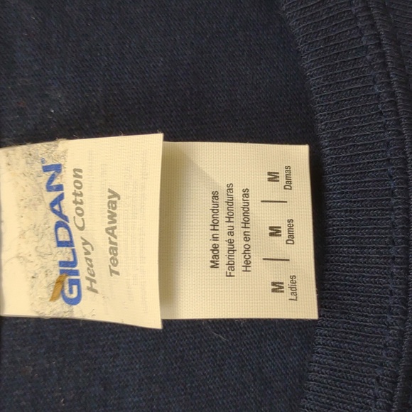 Gildan "Just Do It Later" Crewneck LS 100% Cotton Navy White Letters Graphic Tee - Picture 3 of 6